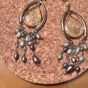 Earring with beautiful Resin Flowers